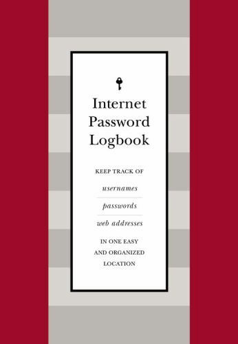 Internet password logbook red - password, (red