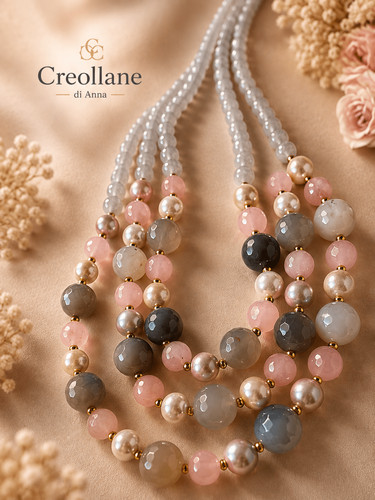 Collana girocollo quarzo - collana, rosa