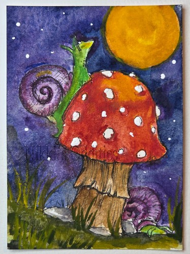 Aceo original watercolor art - aceo,