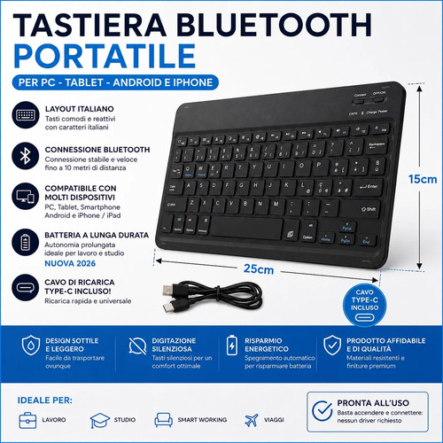 Tastiera italiana bluetooth - tastiera,