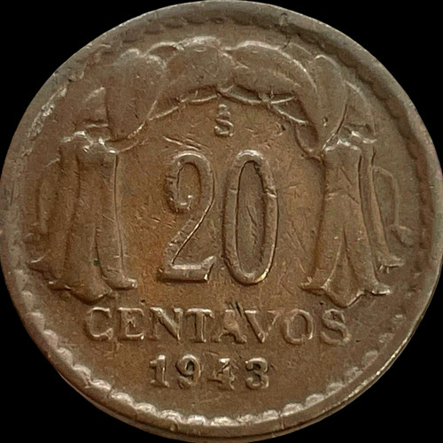 1943 cile centavos moneta - 1943,