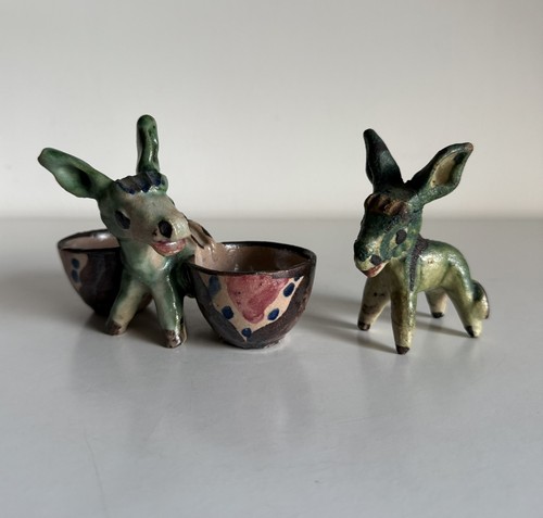 Set statua ceramica asinelli - 2,