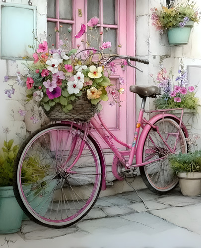 Bicicletta rosa 8x10