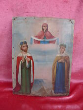 Bella, Molto Vecchio Icona Dipinta A Mano Madre Di Dio Pokrow Dipinto Religioso