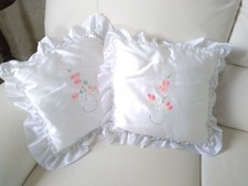 Coppia cuscini raso bianco