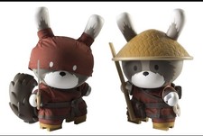Huck Gee Red RAKU DUNNY set KIDROBOT 8” vinile versione giorno e notte nuovo con scatole