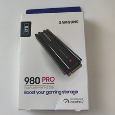 Samsung SSD 980 Pro 2TB PS5 M.2 NVMe PCIe 4.0 Heatsink 7,000 MB/s 5,000 MB/s