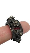 Anello antico tribale pezzo unico da collezione uomo per donna fiore in argento