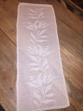 Tenda Fatta Di pizzo ad uncinetto a mano Filo bianco Tulipani Pari Al Nuovo