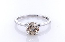 Anello Solitario Oro Bianco  con Diamante Naturale 1,05 Carati Certificato IGI