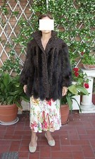 PELLICCIA GIACCA ASTRAKAN BREITSCHWANZ E VOLPE NERA TG 44/46 VINTAGE 1960 OTTIMA