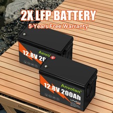2x Batteria Litio 12V 200Ah