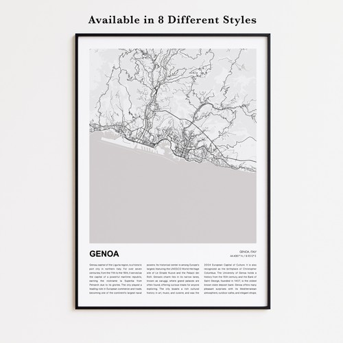 Stampa mappa città genova - stampa,