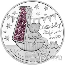 HELLO BABY Crystal Coin 1 oz moneta d'argento 2 $ Niue 2024