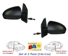SET 2 SPECCHIO RETROVISORE PER SMART FORTWOO 07 2014 SPECCHIETTO NERO MECCANICO