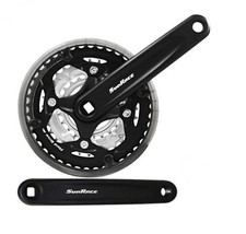 Guarnitura Bici MTB SUNRACE corone 24/34/42 170 mm con Pedivelle in Alluminio