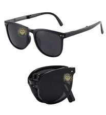 Occhiali Da Sole Pieghevoli Sunglasses Uomo Donna Nero Lenti Scure UV400
