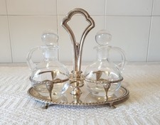 Set olio e aceto ménage da tavola vintage '60 in argento 800 linea San Marco