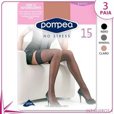 Calze autoreggenti Pompea vani 15 den velati 3 paia