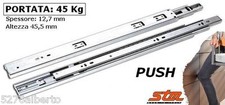 Guide Scorrevoli PUSH TO OPEN per CASSETTI Portata 45 kg Estrazione Totale