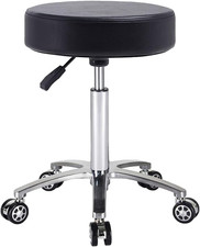 Sgabello Regolabile Con Rotelle per Lavoro Cucina Salone, Ergonomico Sgabello Gi