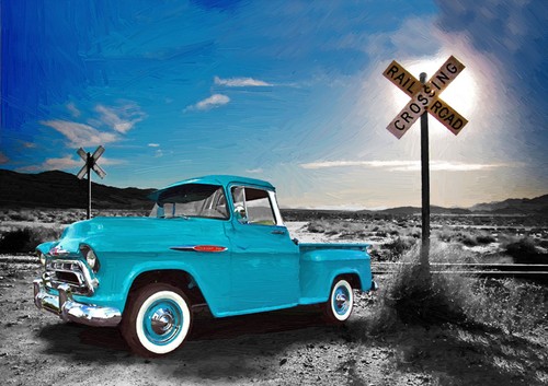 Automotive art 1950 chevy - -,