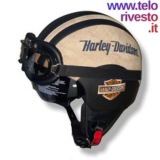 Casco Vintage Harley Davidson Stampa personalizzato in pelle s,m,l,xl