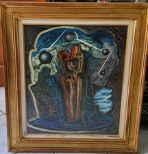  “Pippo” ORIANI  Encausto graffito cm 60x50.PERIODO PARIGINO ARCHIVIATO