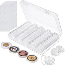 100 Pezzi Capsule Di Monete, 30 Mm Custodie per Monete in Plastica, Scatola Port