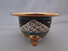 Vaso usato 'Kyouraku-yaki' giapponese Neofinetia falcata dipinto a mano (3.3) Seigai.B