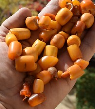 Antica collana di perle kahraman ambra naturale butterscotch - collana ambra