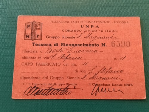 Tessera ventennio pnf gruppo - pnf,