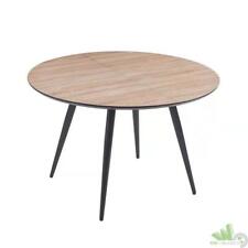 TAVOLO ROTONDO ALLUNGABILE ROVERE GAMBE NERE 120/160XH75 CM PIANO IMPIALLACCIATO