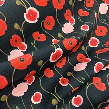 Tessuto Lino Papaveri 50 Cm