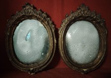 Antichissimo paio di applique a Specchio con la cornice in legno