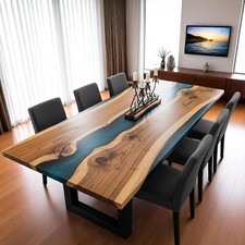Tavolo da pranzo 30"x60" fatto a mano epossidico fiume splendido arredo legno e resina