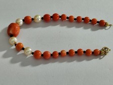 bracciale corallo mediterraneo,perle Akoya, veri spinelli neri