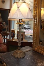 Lampada da tavolo antica in bronzo e vetro anni 30 Francese