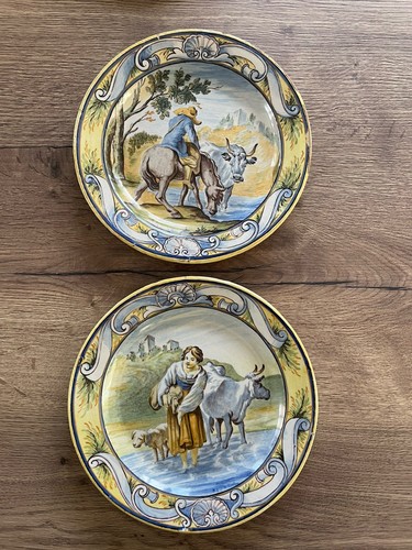 Ancienne paire assiettes en - ancienne,