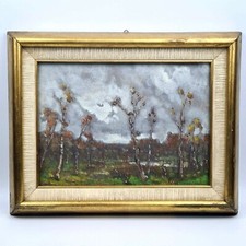 Lorenzo Gignous (1862 - 1958) DIPINTO QUADRO OLIO PAESAGGIO OPERA CON CORNICE 