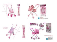 Passeggino per Bambole Metallo o Plastica Carrozzina Richiudibile Giocattolo
