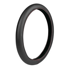 Coprivolante Auto Universale Elasticizzato Ultra Sottile Nero Rosso S 35-37 Cm