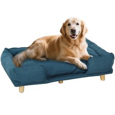 PawHut Divano per Cani Grandi fino 30 kg con Cuscino Rimovibile 96x66x24 cm Blu
