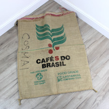 CAFE Cafè S DO BRASIL Grande Sacco Sacchetto di Juta Iuta da Arredamento Vintage