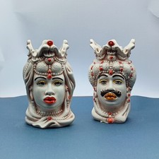 Spettacolari Teste di Moro di Ceramica di Caltagirone 14H