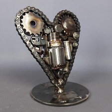 Scultura Cuore Metallo Ferro Acciaio Design Recycled Art Simon Saronni 27/100