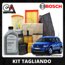 Kit Tagliando 4 Filtri Bosch 5 litri Olio Volkswagen 0w30 Tiguan 2.0 TDI