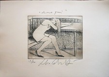 Fabio Calvetti acquaforte "sono qui" 50x35 firmata numerata Erre edizioni 19/20