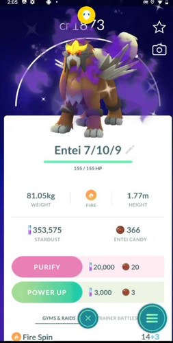Pokémon shiny entei - pokémon, shadow