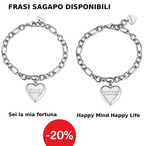 Bracciale cuore donna sagapo - cuore,